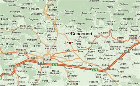 Mappa del comune di Capannori con evidenziata la zona dell'incidente