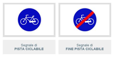 Segnale stradale che indica una pista ciclabile