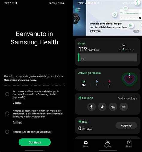 Interfaccia di un'app contapassi su smartphone