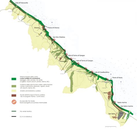 Mappa della Via Verde della Costa dei Trabocchi
