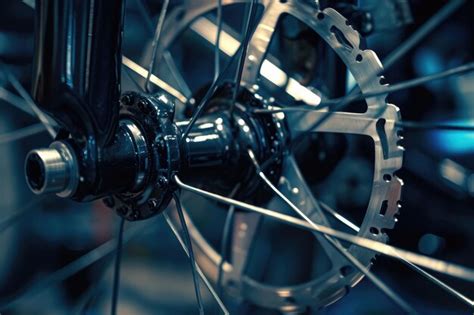 Primo piano di una ruota di bicicletta con raggi e cerchio