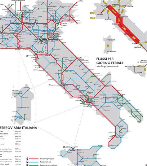 Mappa della rete ferroviaria veneta con evidenziata la linea Ostiglia-Treviso