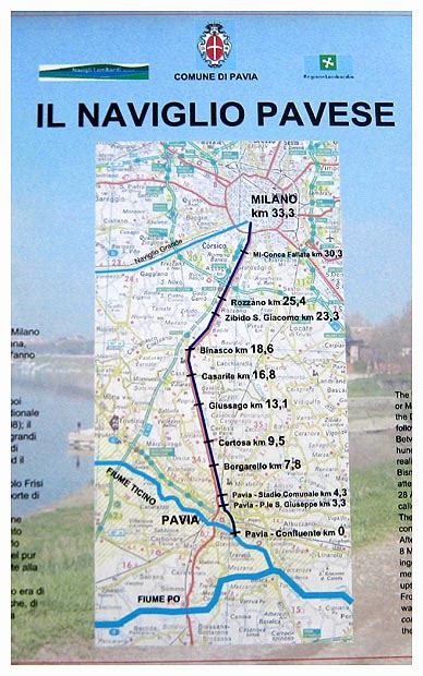 Mappa dell'anello ciclabile Naviglio Pavese e Naviglio Grande