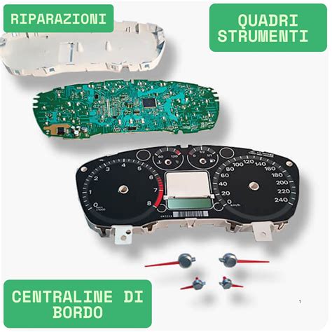 Schematico di un quadro strumenti auto con evidenziati i connettori