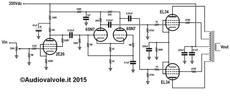 Schema di un amplificatore a valvole