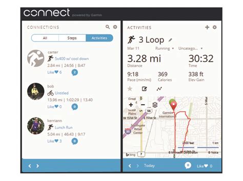 Schermata di analisi dati su Garmin Connect