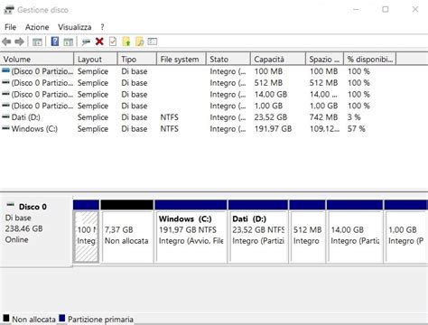 Screenshot di Gestione Disco di Windows che mostra come cambiare la lettera di unità di un disco esterno
