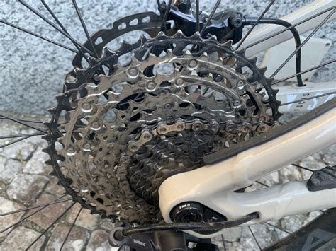 Catena di una mountain bike con pignoni