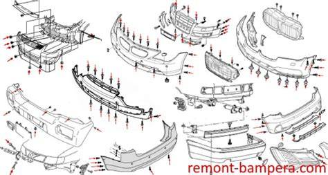 schema di fissaggio paraurti e parafango Dodge Caliber