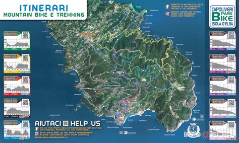 Mappa stilizzata dei percorsi del Capoliveri Bike Park