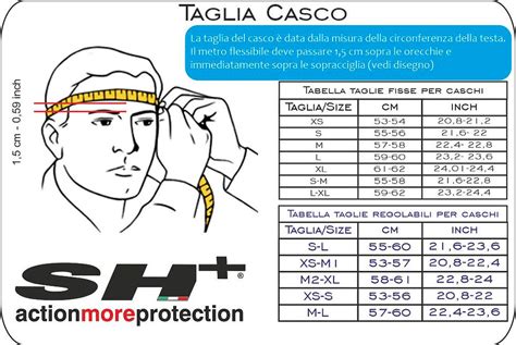 Misurazione della circonferenza cranica per la taglia del casco