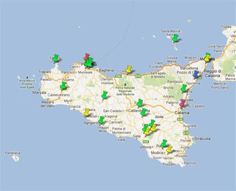 mappa delle sedi Royal Enfield in Sicilia