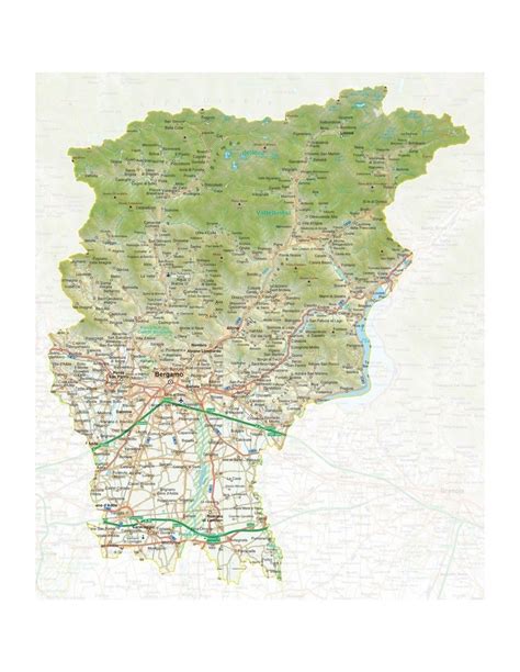 Mappa della provincia di Bergamo con evidenziate le località citate nei testi