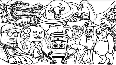 Pagina da colorare Brainrot con personaggi divertenti