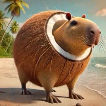 Capybara nel cocco Brainrot colorare