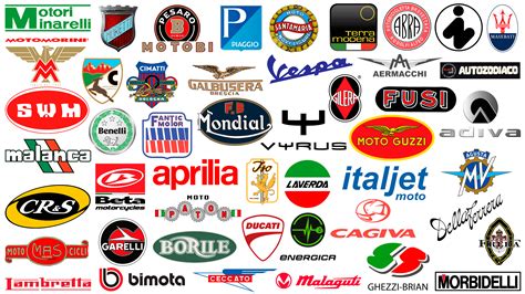 Collage di loghi storici di marchi ciclistici italiani