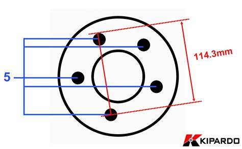 schema bolt pattern ruote 5x114,3 mm
