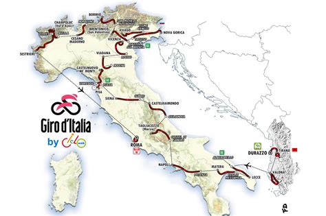 Mappa del percorso ciclistico
