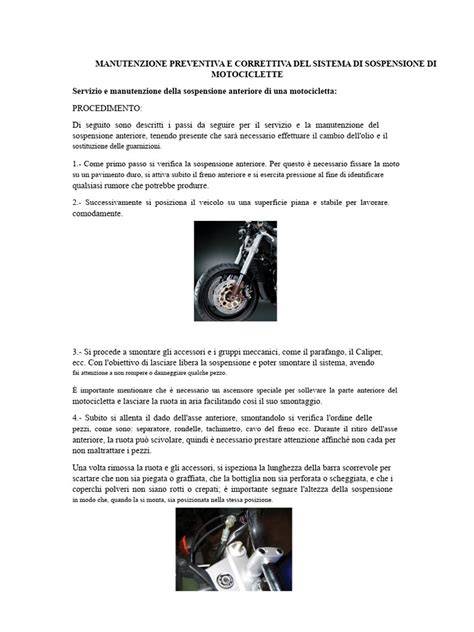 mappa raffronto manutenzione motociclette