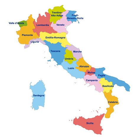 Mappa dell'Italia con evidenziate le regioni con più piste da motocross