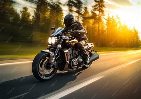 Immagine di una persona su una motocicletta che viaggia lungo una strada panoramica