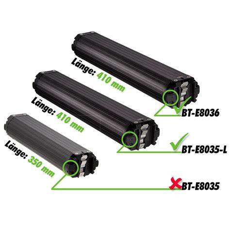 batteria BT-E8036 grafica ingombro e posizione