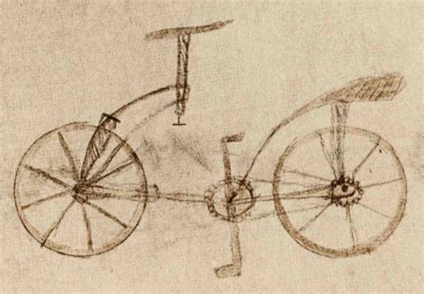 Disegno originale della bicicletta di Leonardo da Vinci