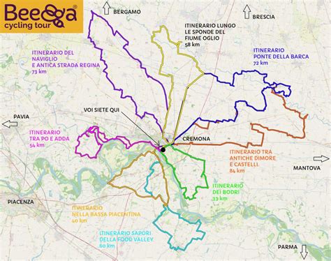mappa percorsi noleggio e-bike
