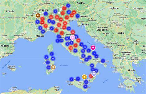 mappa area vendita Atala rivenditori
