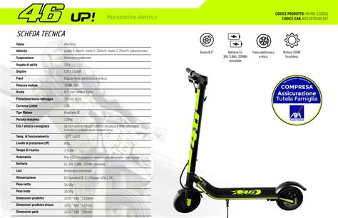 scheda tecnica monopattino elettrico 500W