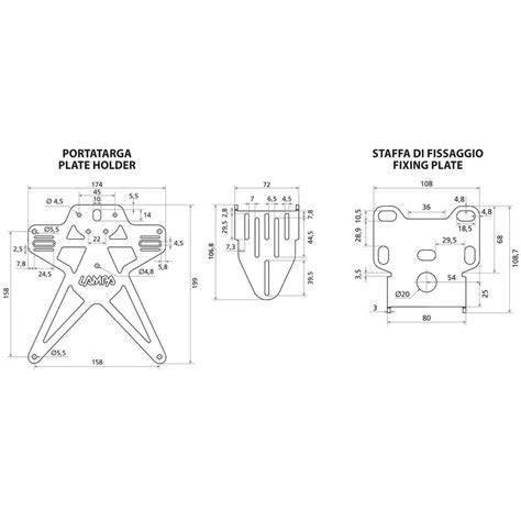 Portatarga universale ruota diagramma di fissaggio