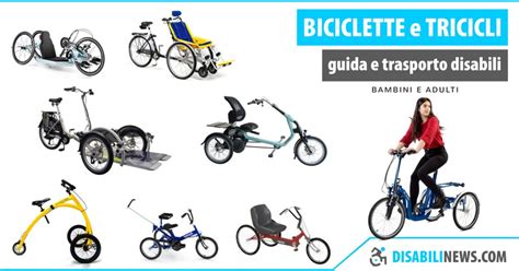 Illustrazione di diverse tipologie di biciclette per disabili