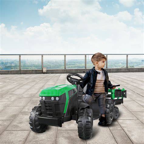 Trattore elettrico per bambini con telecomando e cassone
