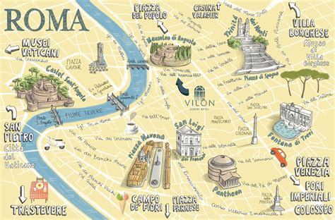Una mappa con itinerari disegnati