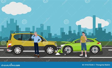 illustrazione di una moto e un'auto che si scontrano frontalmente