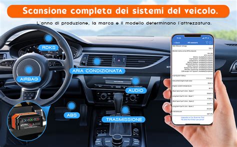 Schermata di un'app OBD2 che mostra dati in tempo reale