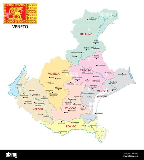 Mappa della regione Veneto con evidenziata la provincia di Venezia e il comune di Cona.