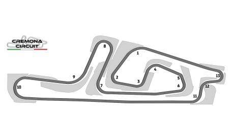 layout del Circuito di Cremona e posizione nel paddock