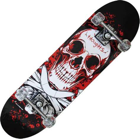 grafica teschi skateboard con design
