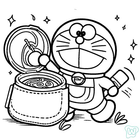 Illustrazione di Doraemon con la sua tasca magica