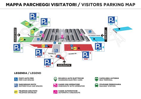 Grafico informativo: layout negozio e parcheggio
