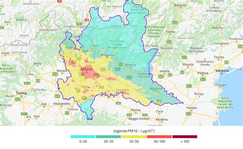 Mappa delle Fasce di Inquinamento in Lombardia