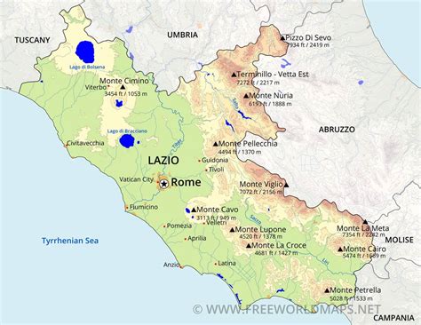 Mappa della regione Lazio con evidenziata la provincia di Roma e la posizione di Velletri