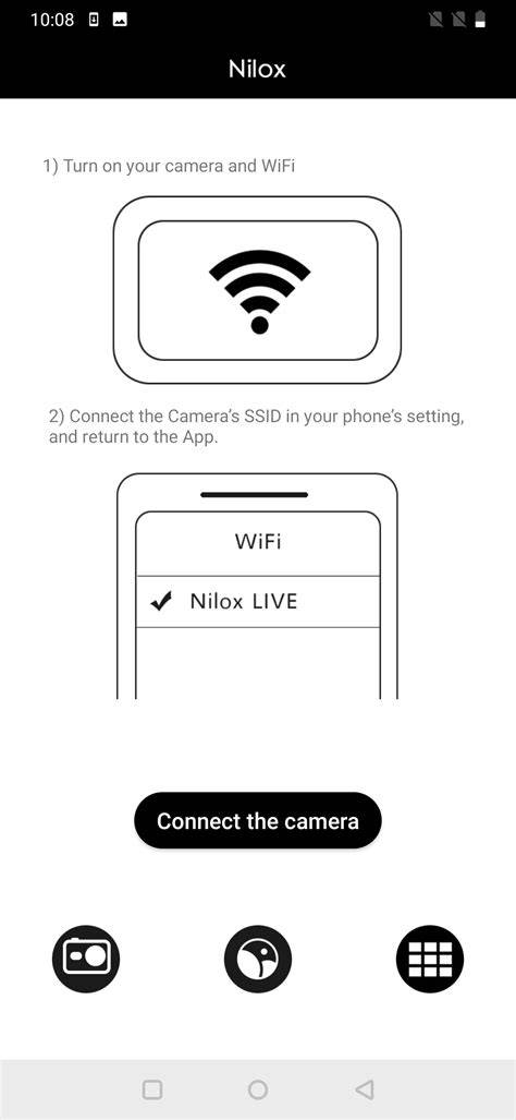 Nilox LIVE app interface overview