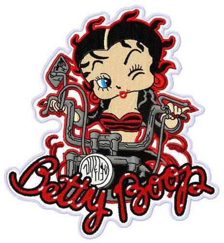 grafico ricamo Betty Boop Biker 2 design