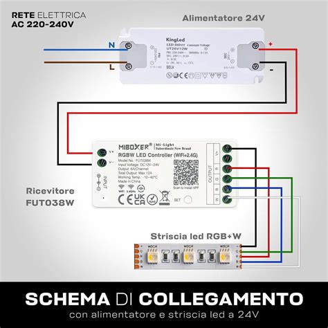 Schema di collegamento di un alimentatore LED