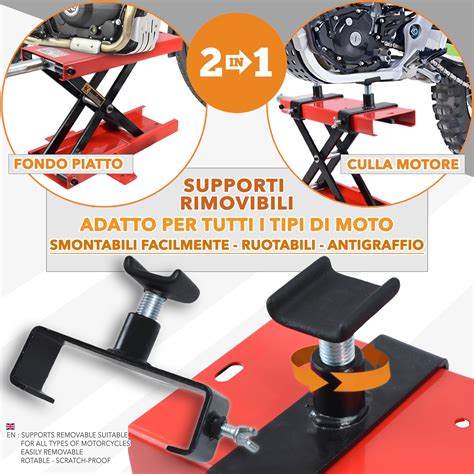 Diagramma meccanico di un cavalletto centrale per moto
