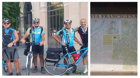 Ciclisti lungo la Via Francigena