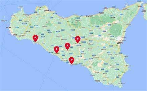 mappa sedi corsi paramotore Sicilia