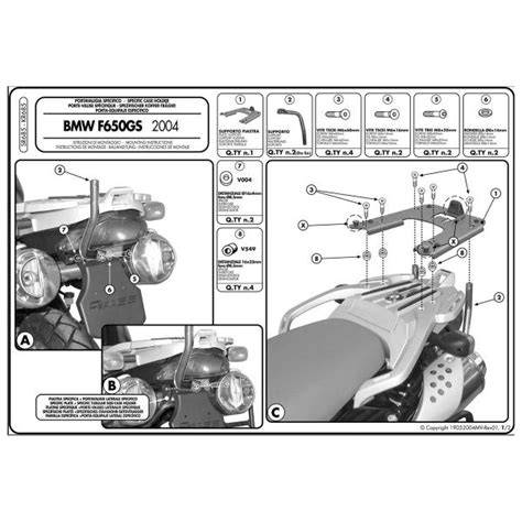 schema fissaggio borse laterali BMW G650GS